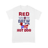 Red White Brew And Hot Dog Cute Dachshund Shirt Gift For Dog Lover