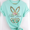 Personalized leopard bunny ears baby name easter shirt