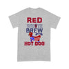 Red White Brew And Hot Dog Cute Dachshund Shirt Gift For Dog Lover