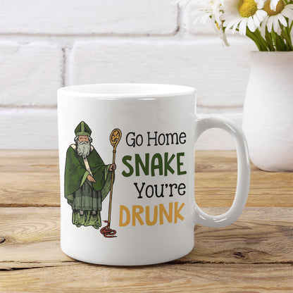 Funny Mug or Men, Women, St. Patrick's Day Mug, Go Home Snakes Mug