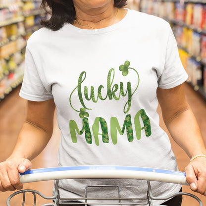 St Patrick's Day Mom Lucky Mama Green Shamrock TShirt
