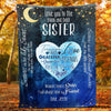 Sister I Love You To The Moon And Back Personalized Fleece Blanket