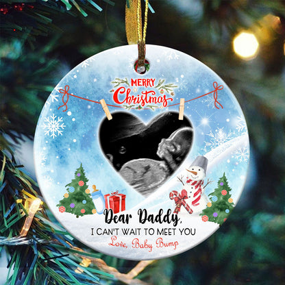Personalized Gift For Expecting Dad Ornament, Gift From Bump, Daddy To Be Christmas Ornament