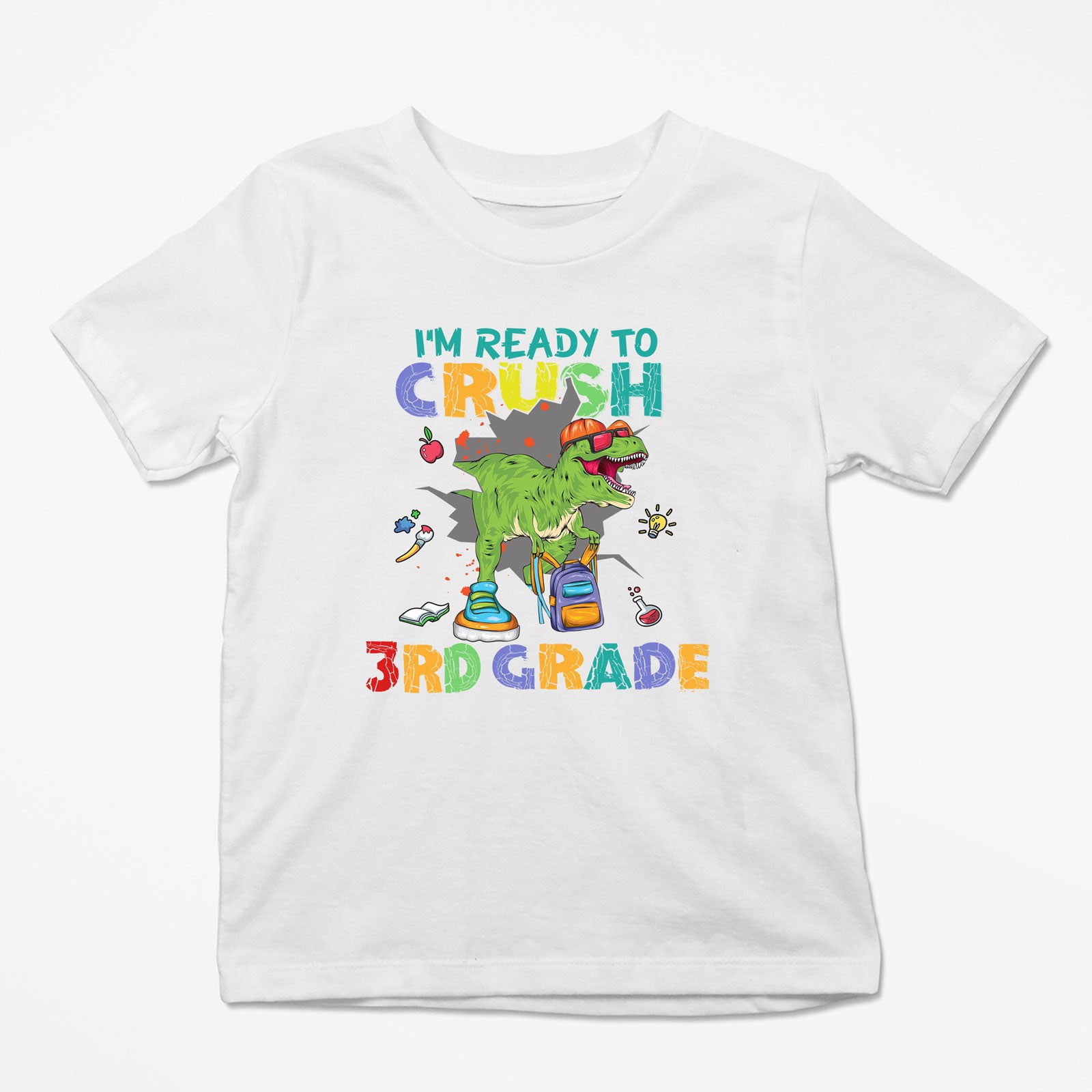 Ready To Crush 3rd Grade Dinosaur Back To School Personalized Shirt