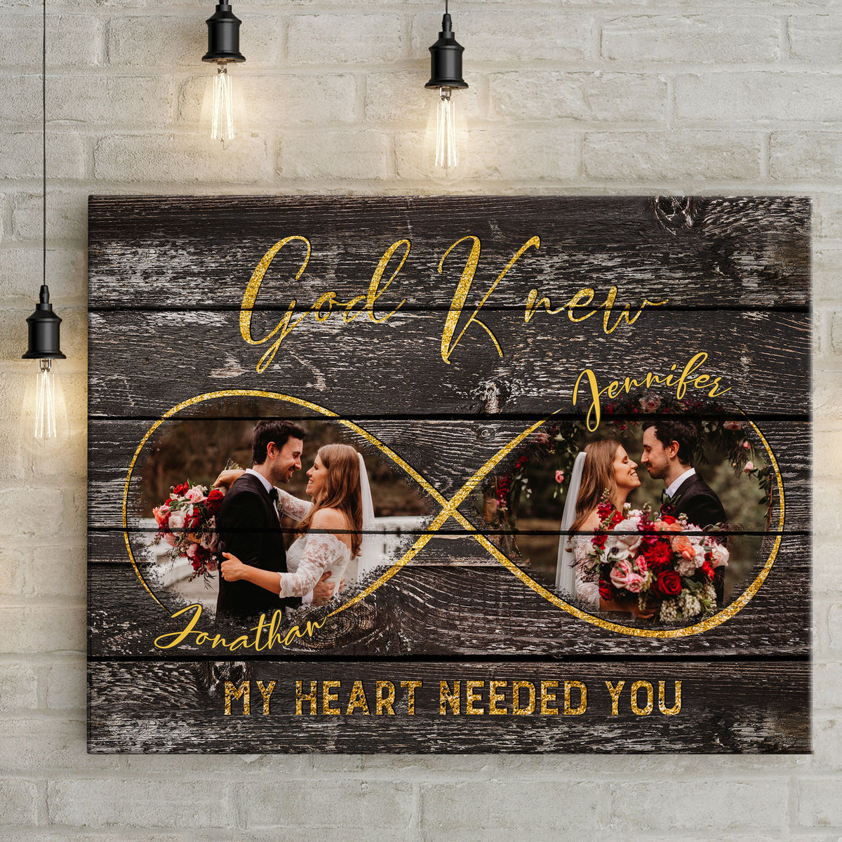63430-Personalized Eternity God Knew My Heart Needed You Canvas Anniversary Gift For Her For Him H3