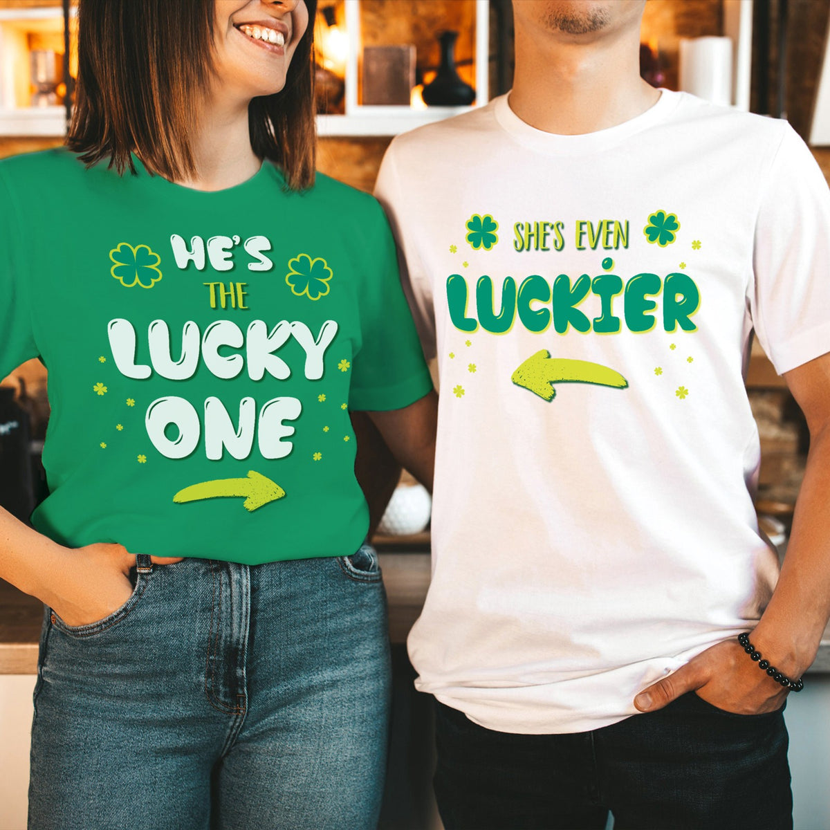 St. Patrick's Day Lucky Matching T-shirt Gift For Couple
