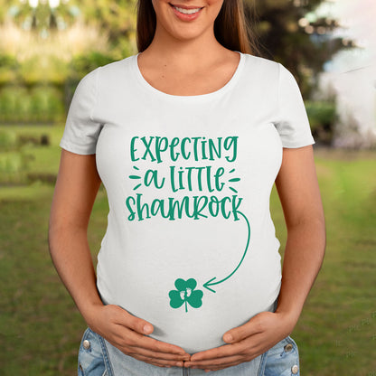 St. Patrick's Day Expecting Mom Expecting A Little Shamrock TShirt