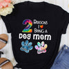 Personalized Mother&#39;s Day Gift For Dog Mom Tie Dye Pattern Reasons I Love Being A Dog Mom Tshirt
