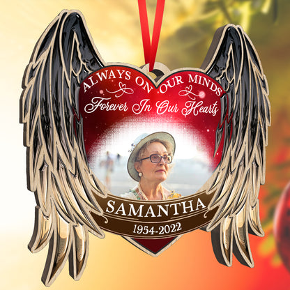 Always On Our Minds Wood Ornament Personalized Family Memorial Gift