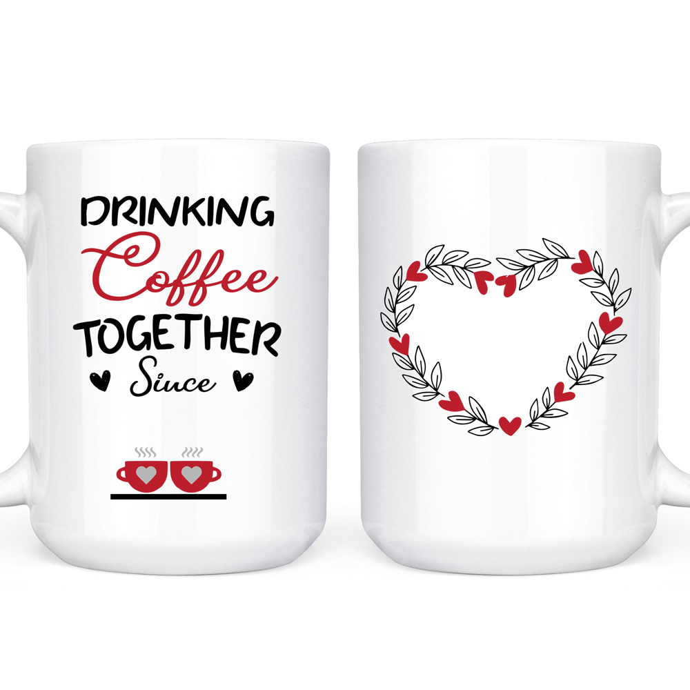  Personalized Couples Mug Drinking Coffee Together