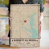 Anniversary Where We Met Map Our First Date Personalized Canvas