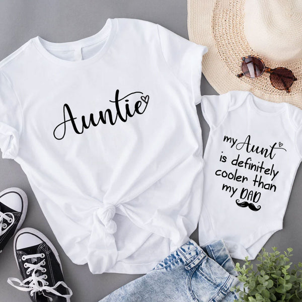 Auntie And Niece Funny Matching T Shirt Onesie Gift For Aunt and Baby Vista Stars Personalized gifts for the loved ones