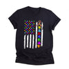 Vista Stars Autism awareness colorful american flag shirt