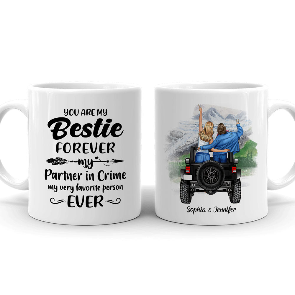 BFF Bestie Partner In Crime Funny Personalized Mug