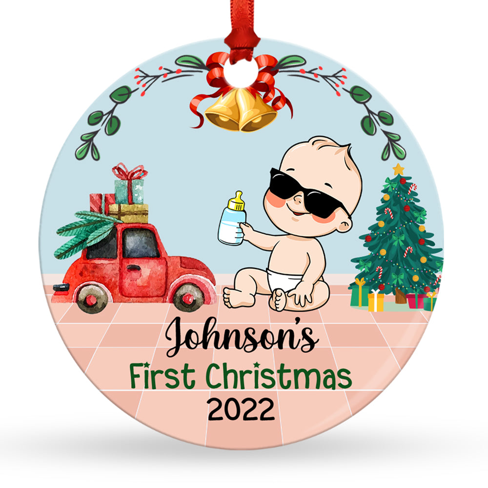 Baby's First Christmas Toy Car Ornament Personalized Gift For Baby