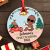 Baby&#39;s First Christmas Toy Car Ornament Personalized Gift For Baby