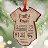 1st Christmas Baby Birth Stat Wood Ornament Personalized Gift For Baby