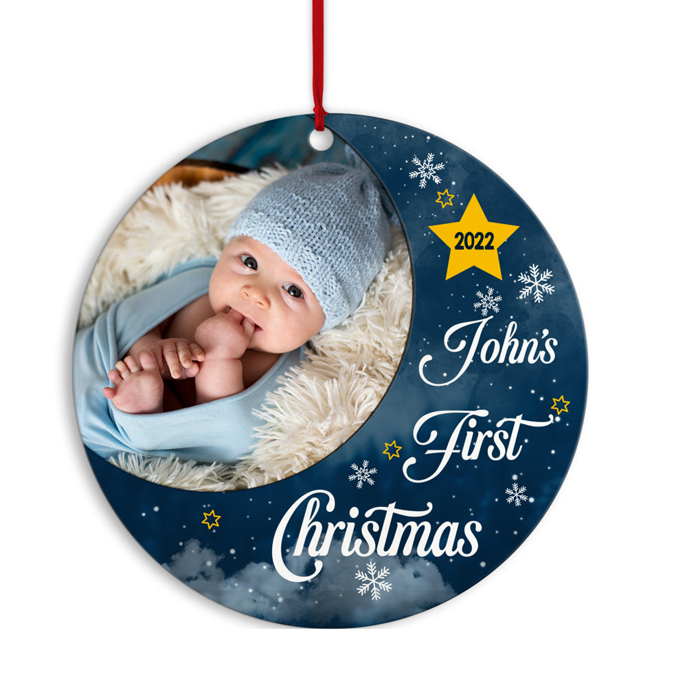 Baby's First Christmas Photo Ornament Personalized Gift For Baby