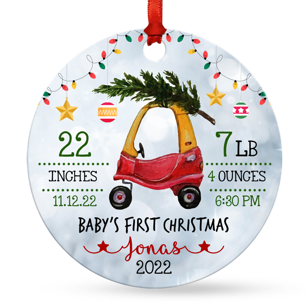 Baby's First Christmas Toy Car Ornament Personalized Gift For Baby