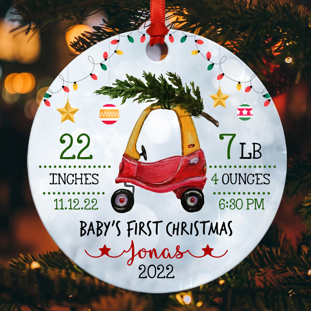 Baby's First Christmas Toy Car Ornament Personalized Gift For Baby