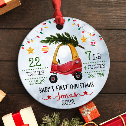 Baby's First Christmas Toy Car Ornament Personalized Gift For Baby