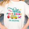 Back To School Hello First Grade Funny Personalized Shirt