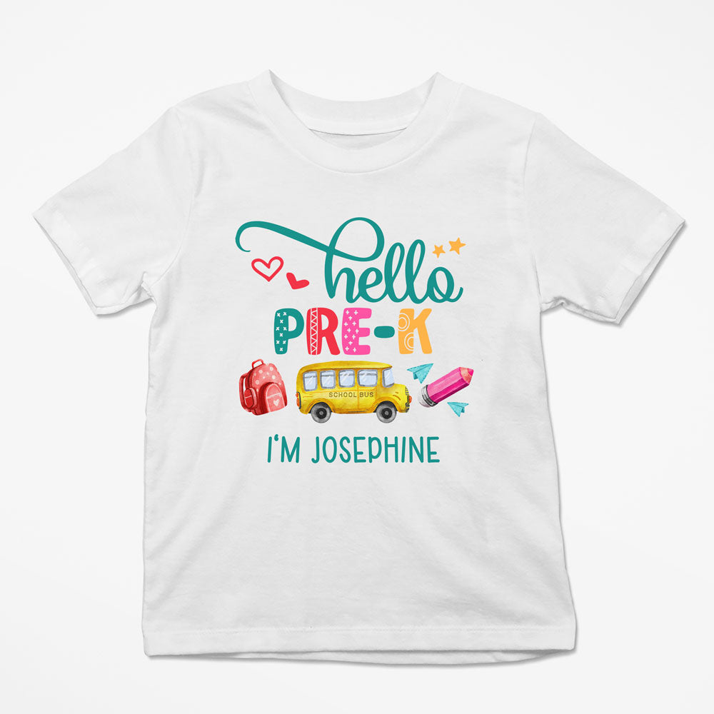 Back To School Hello PreK Funny Personalized Shirt
