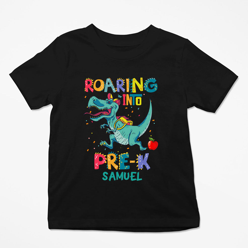 Back To School Roaring Into PreK Funny Personalized Shirt