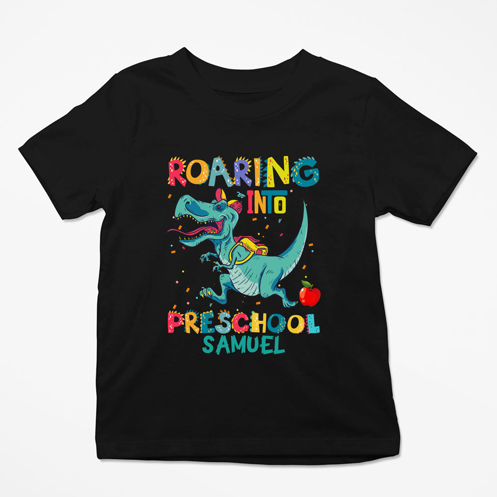 Back To School Roaring Into Preschool Funny Personalized Shirt