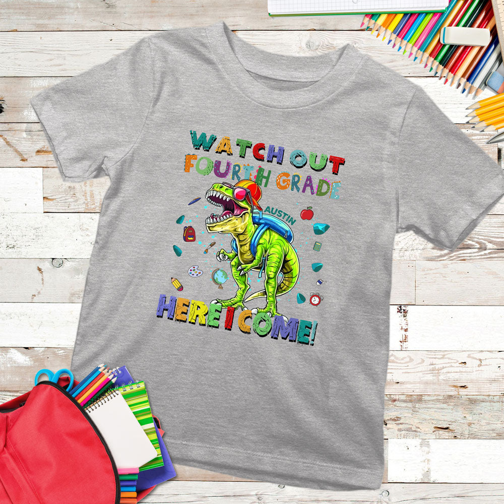 Back To School Watch Out Fourth Grade Funny Personalized Shirt
