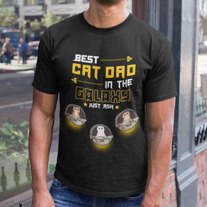Best Cat Dad In The Galaxy Funny Cat Dad Personalized Shirt