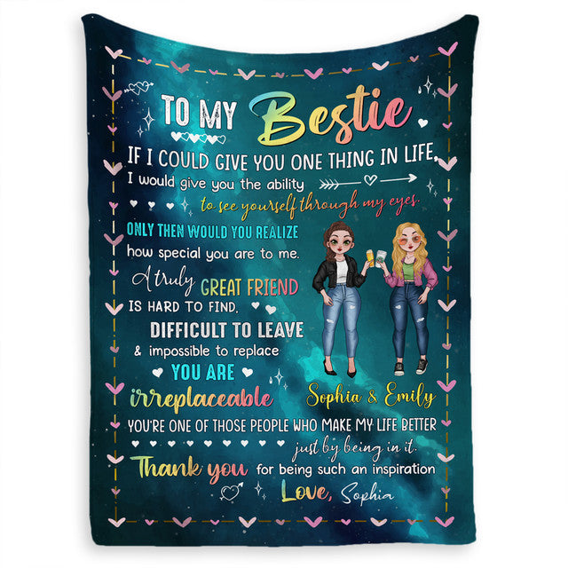 Best Friend 2 Chibi Girls Friendship To My Bestie Personalized Blanket