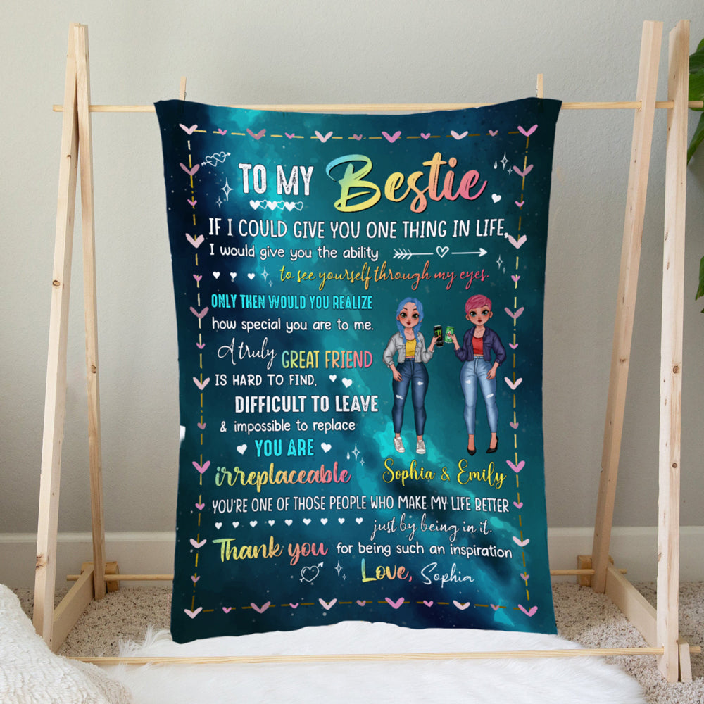 Best Friend 2 Chibi Girls Friendship To My Bestie Personalized Blanket