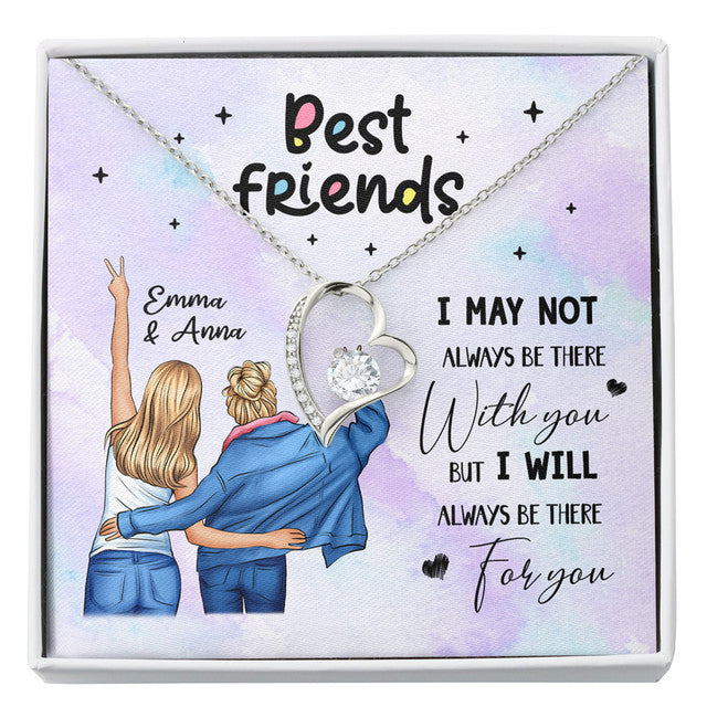 Best Friend Bestie Be With You Personalized Necklace Card