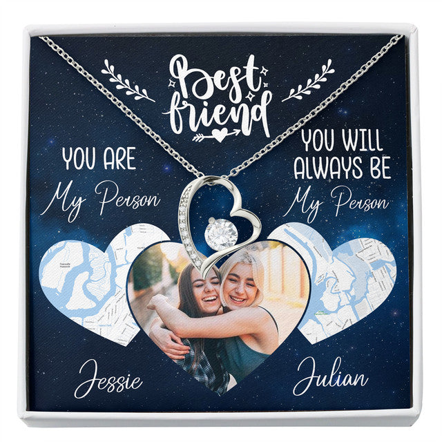 Best Friend Bestie My Person Meaningful Personalized Necklace Card