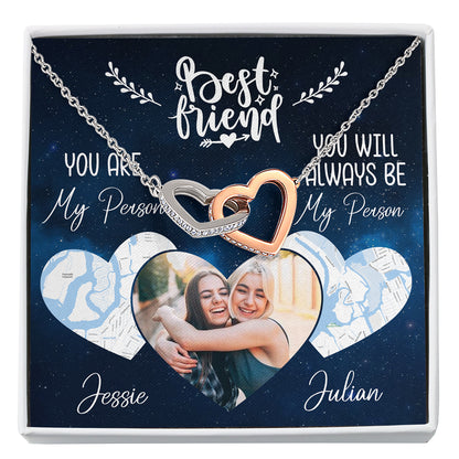 Best Friend Bestie My Person Meaningful Personalized Necklace Card