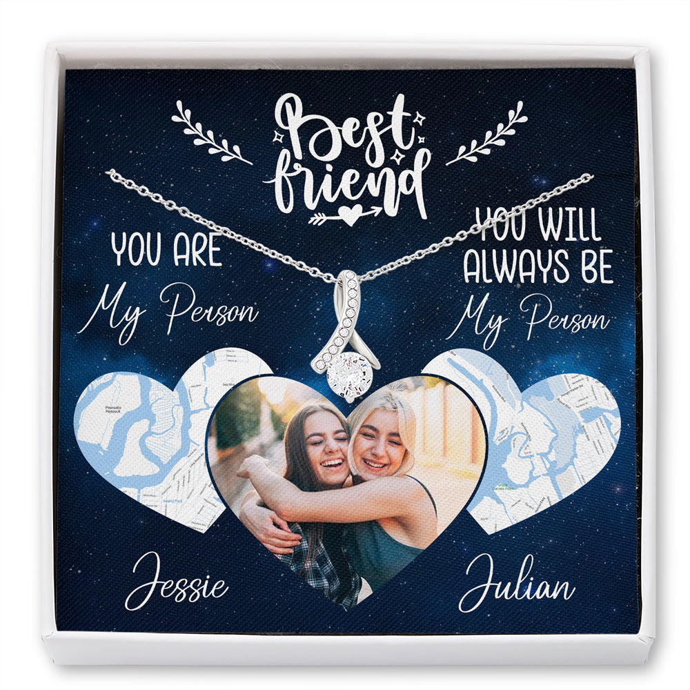 Best Friend Bestie My Person Meaningful Personalized Necklace Card