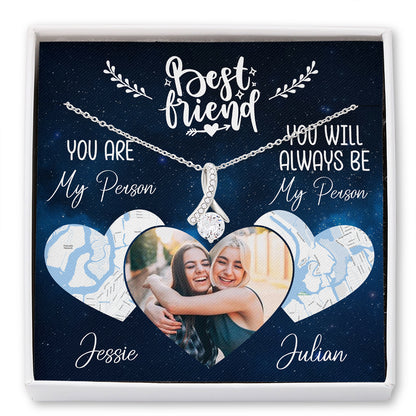 Best Friend Bestie My Person Meaningful Personalized Necklace Card
