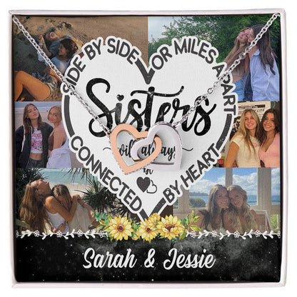 Best Friend Bestie Sisters By Heart Personalized Necklace Card