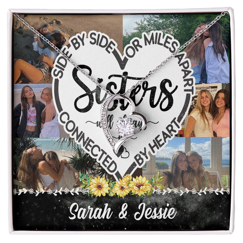 Best Friend Bestie Sisters By Heart Personalized Necklace Card