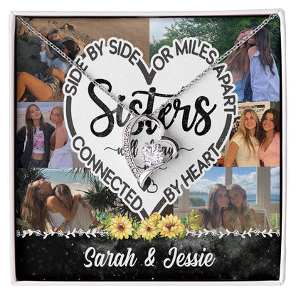 Best Friend Bestie Sisters By Heart Personalized Necklace Card
