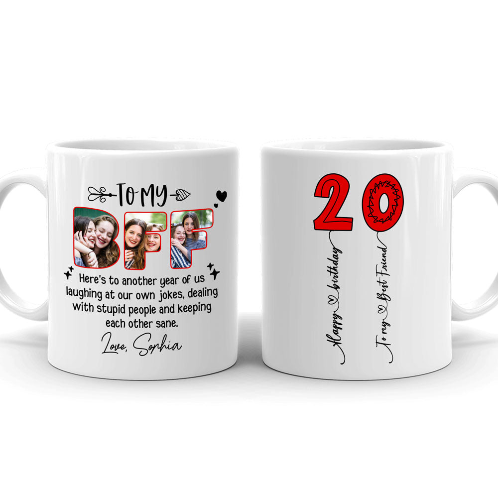 Best Friend Birthday Custom Age Photo Personalized Mug