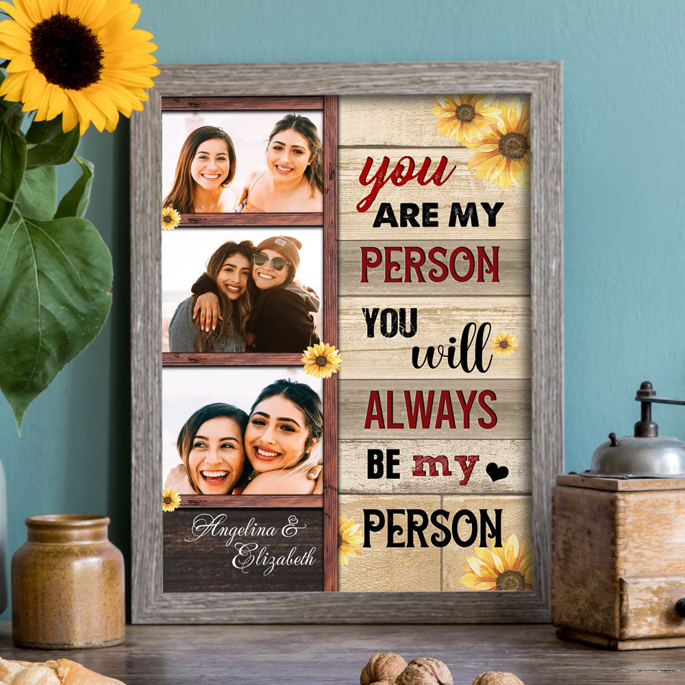 Best Friend You Are My Person Sunflower Personalized Canvas Poster