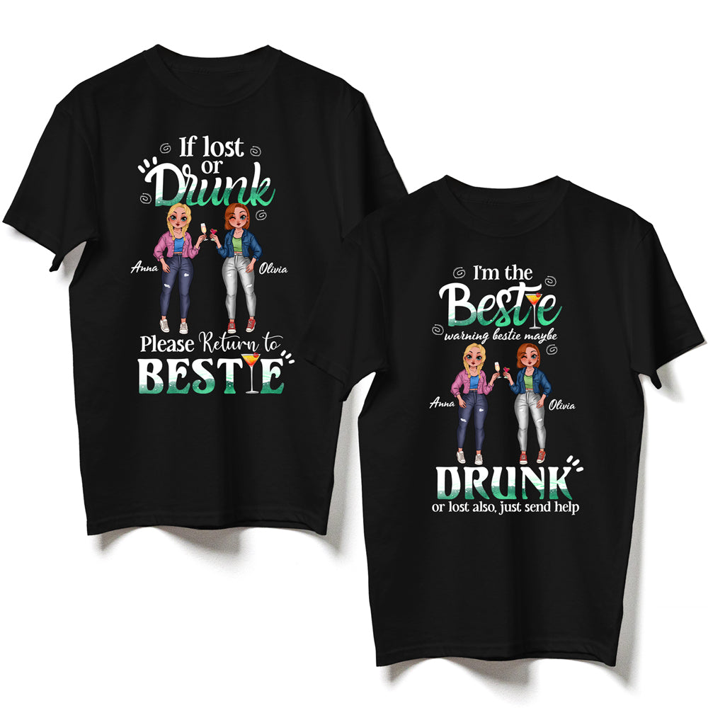Best Friends Please Return To Bestie When Drunk Funny Personalized Shirt