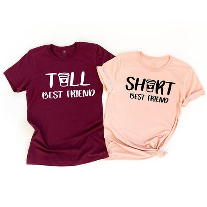 Gifts for best friend  Tall short best friend matching shirt