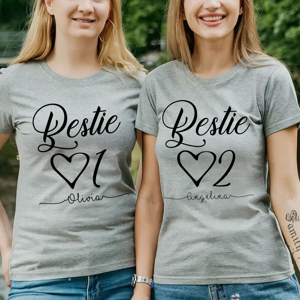 Bestie 01 Best Friend 02 BFF Personalized Matching Shirt