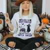 Black Cat Halloween Buttercup Witch Switch Spooky Sweatshirt