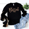 Blessed leopard long sleeve shirt