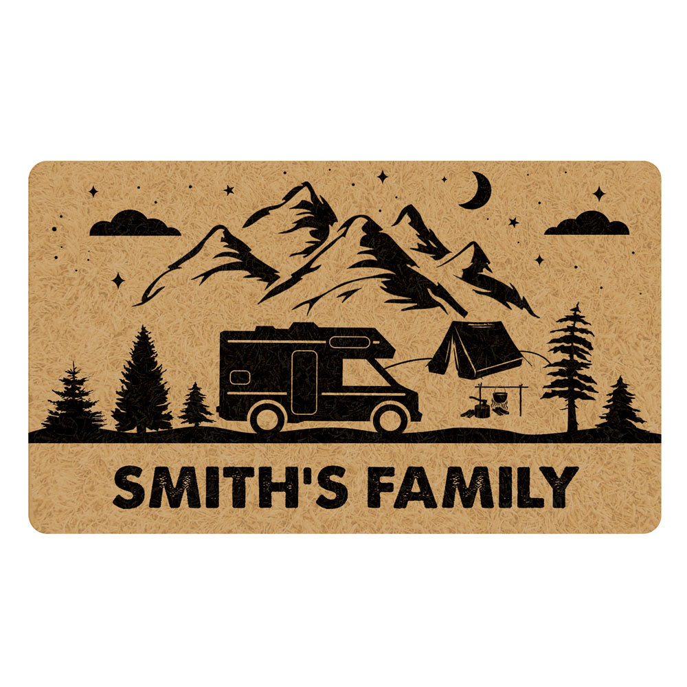 Buy: Travel Trailer Happy Campers Personalized Doormat