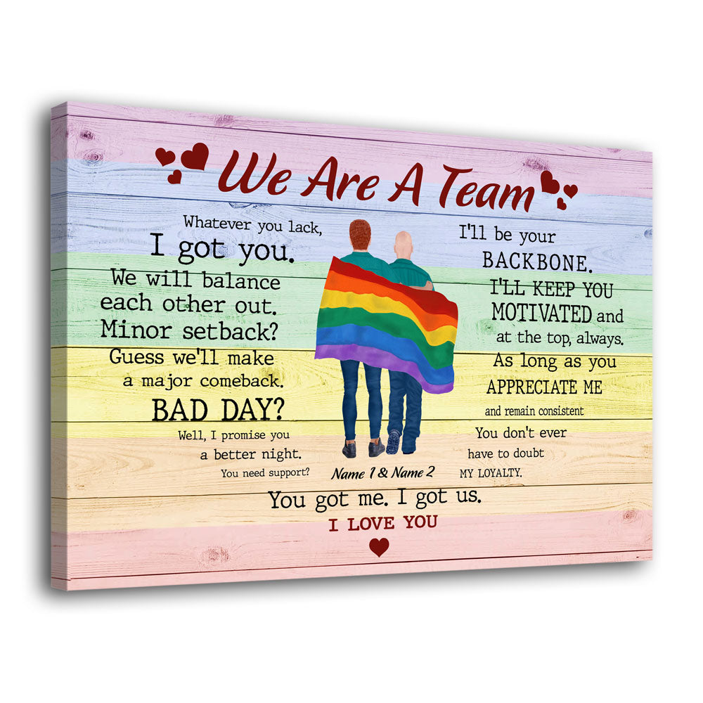 We Are A Team LGBT Pride Meaningful Personalized Canvas